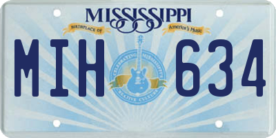 MS license plate MIH634