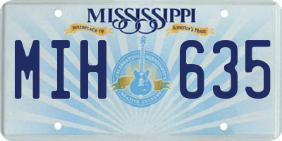 MS license plate MIH635