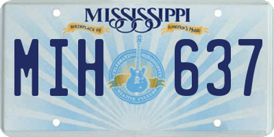 MS license plate MIH637
