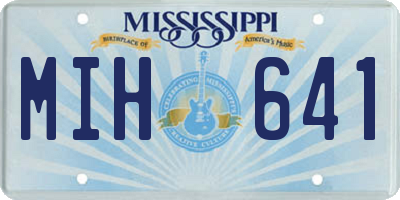 MS license plate MIH641