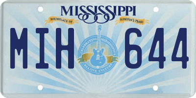 MS license plate MIH644