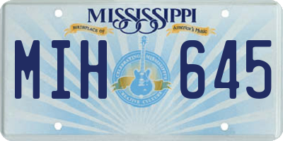 MS license plate MIH645