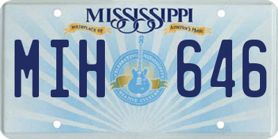 MS license plate MIH646