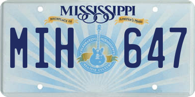 MS license plate MIH647