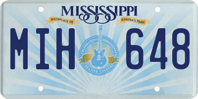MS license plate MIH648