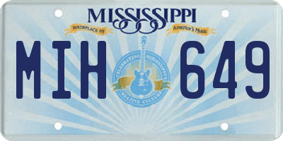 MS license plate MIH649
