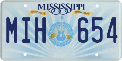MS license plate MIH654