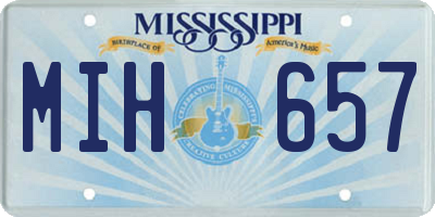 MS license plate MIH657