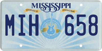 MS license plate MIH658