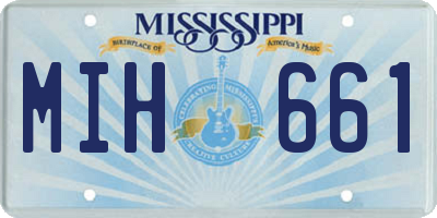 MS license plate MIH661