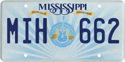 MS license plate MIH662