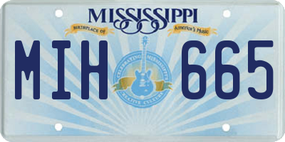MS license plate MIH665