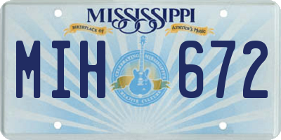 MS license plate MIH672