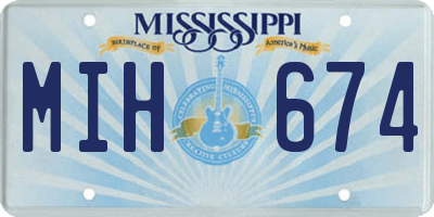 MS license plate MIH674
