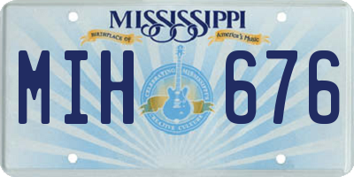 MS license plate MIH676