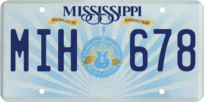 MS license plate MIH678