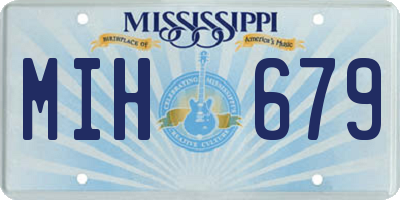 MS license plate MIH679