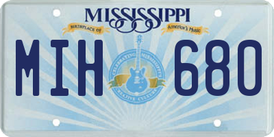 MS license plate MIH680