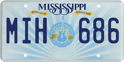 MS license plate MIH686