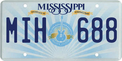 MS license plate MIH688