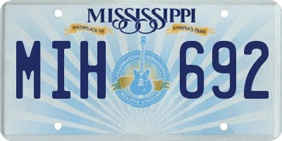 MS license plate MIH692
