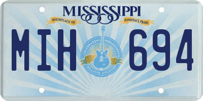 MS license plate MIH694