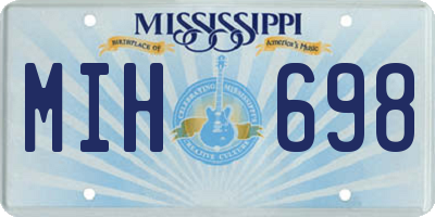MS license plate MIH698