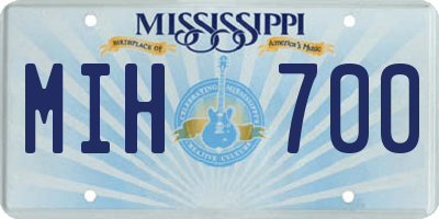 MS license plate MIH700