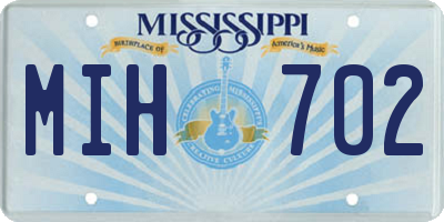 MS license plate MIH702