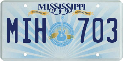 MS license plate MIH703