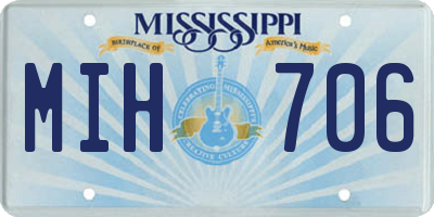 MS license plate MIH706