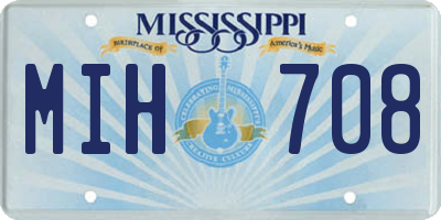 MS license plate MIH708