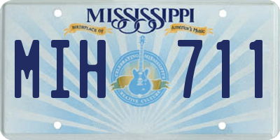 MS license plate MIH711