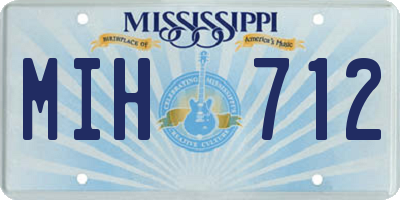 MS license plate MIH712