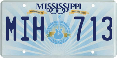 MS license plate MIH713