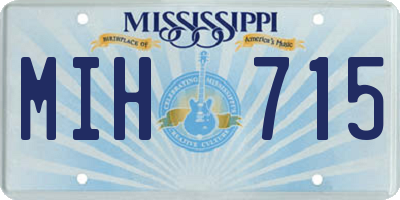 MS license plate MIH715