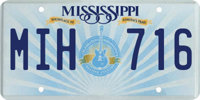 MS license plate MIH716
