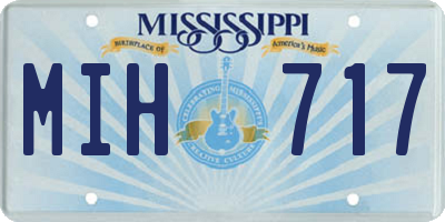 MS license plate MIH717