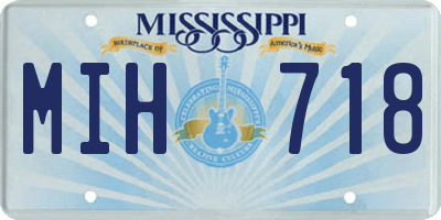 MS license plate MIH718