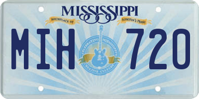 MS license plate MIH720