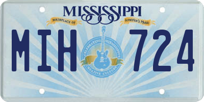 MS license plate MIH724