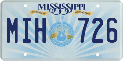 MS license plate MIH726
