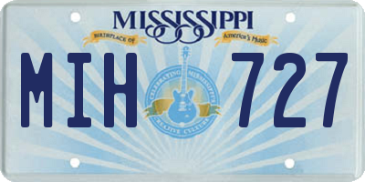MS license plate MIH727