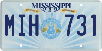 MS license plate MIH731