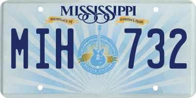 MS license plate MIH732