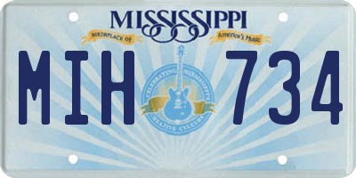 MS license plate MIH734