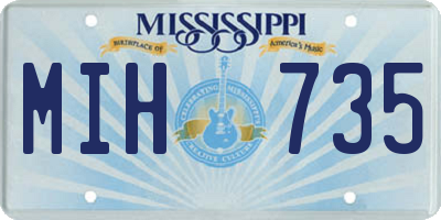 MS license plate MIH735
