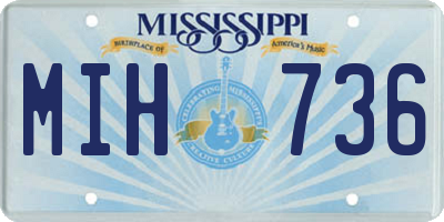 MS license plate MIH736