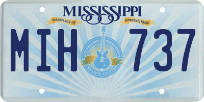 MS license plate MIH737