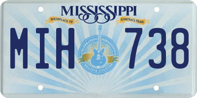 MS license plate MIH738